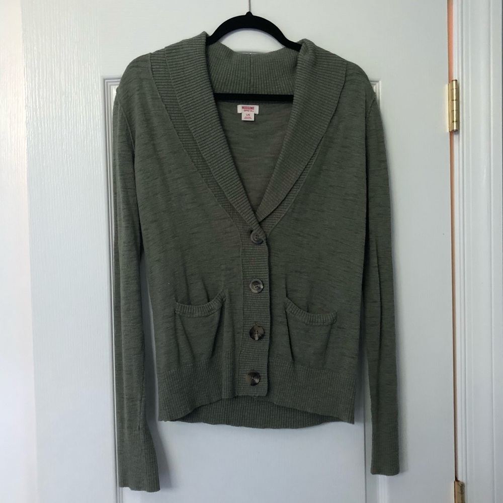 Olive green long sleeve cardigan